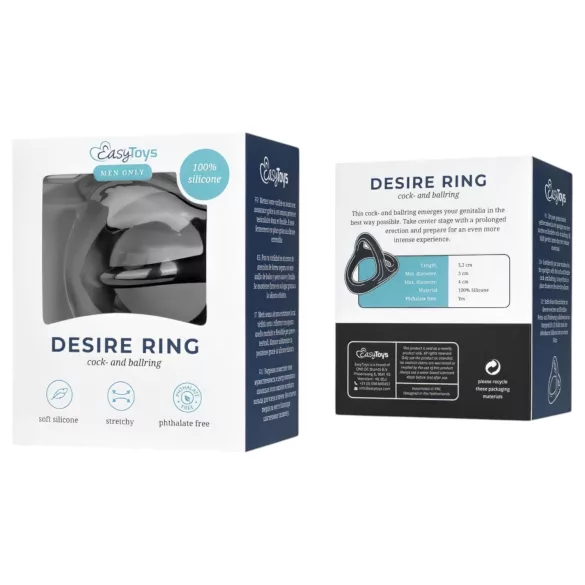 Easytoys Desire Ring - penis- en balzacring - flexibel - zwart