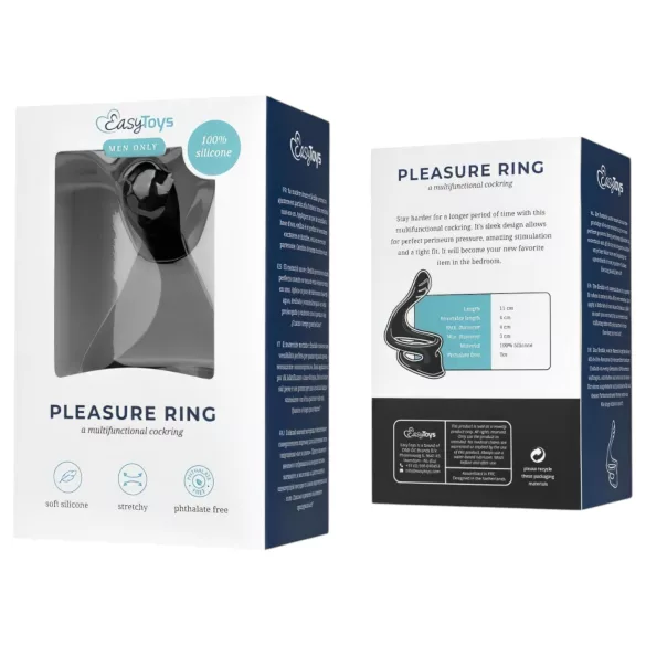 Easytoys - Penis- en balzakring - flexibel - zwart