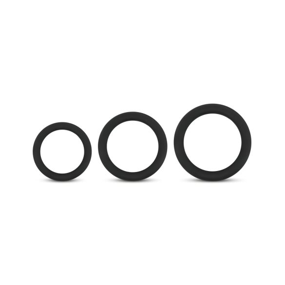 Easytoys - Penisring set - 3 stuks - siliconen - zwart