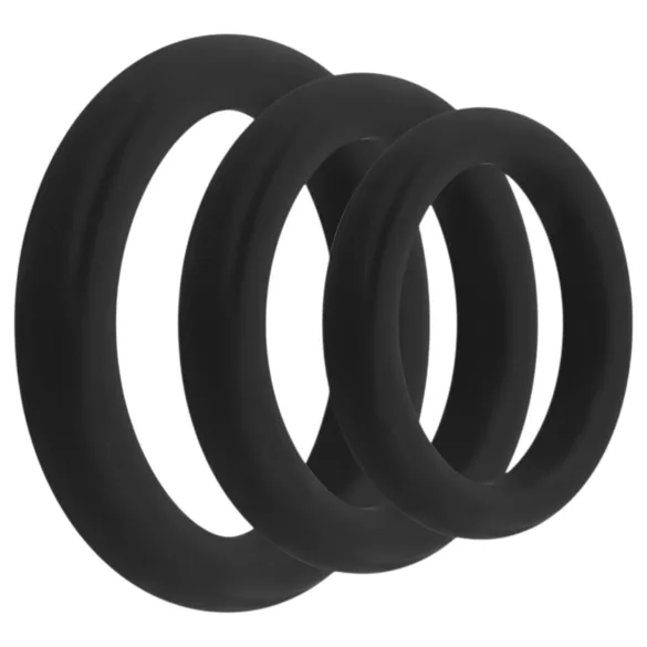 Easytoys - Penisring set - 3 stuks - siliconen - zwart