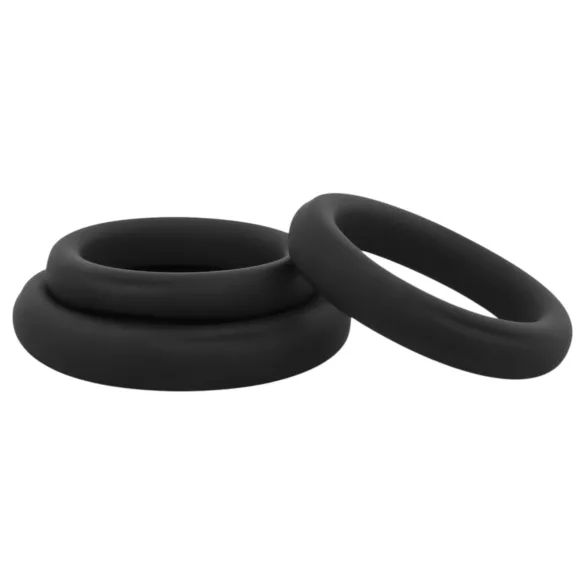 Easytoys - Penisring set - 3 stuks - siliconen - zwart