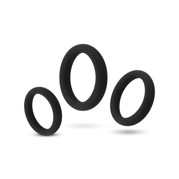 Easytoys - Penisring set - 3 stuks - siliconen - zwart
