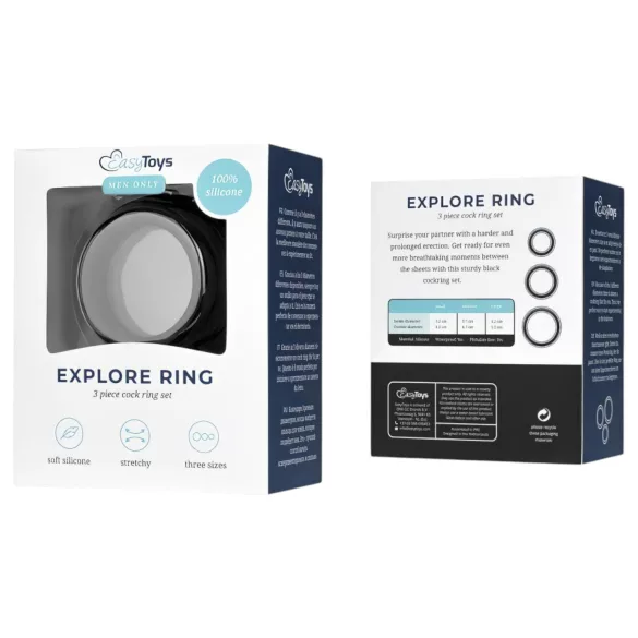 Easytoys - Penisring set - 3 stuks - siliconen - zwart