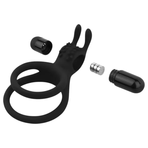 Easytoys - Vibrerende penis- en balring - siliconen - zwart