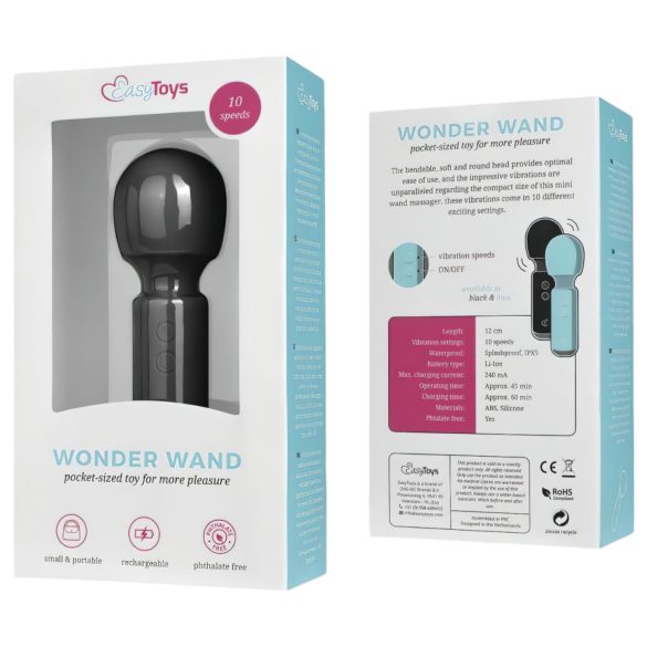 Easytoys Wonder Wand - oplaadbare mini vibratiemassage (zwart)