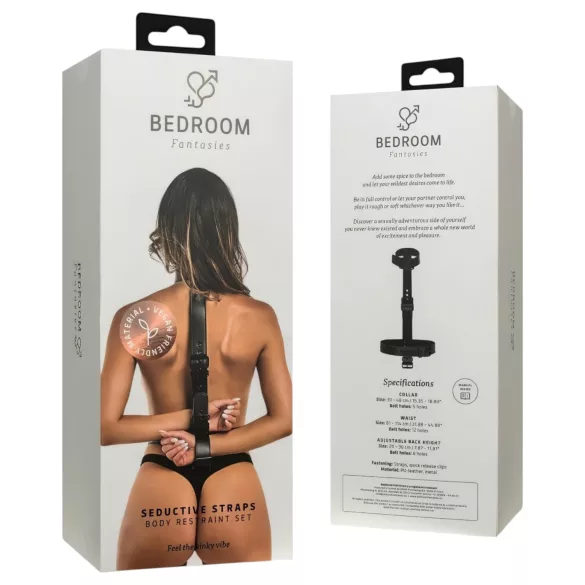 Bedroom Fantasies - BDSM bondage set met halsband en boeien - zwart