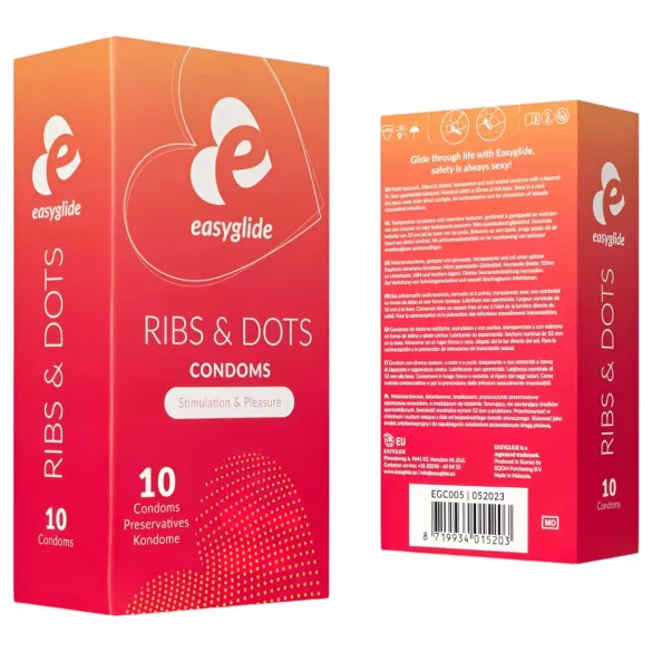 EasyGlide - condooms met ribbels en nopjes - 10 stuks