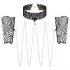 Rosy Gold - halsband en polsboeien set - zwart