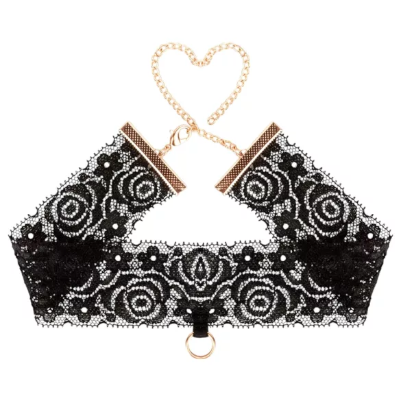 Rosy Gold - halsband en polsboeien set - zwart
