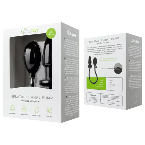 EasyToys - opblaasbare buttplug - zwart