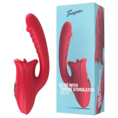   Teazers - vibratordildo met tongvormige clitorisstimulator (rood)