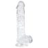 EasyToys - dildo met ballen - 13,5cm - transparant