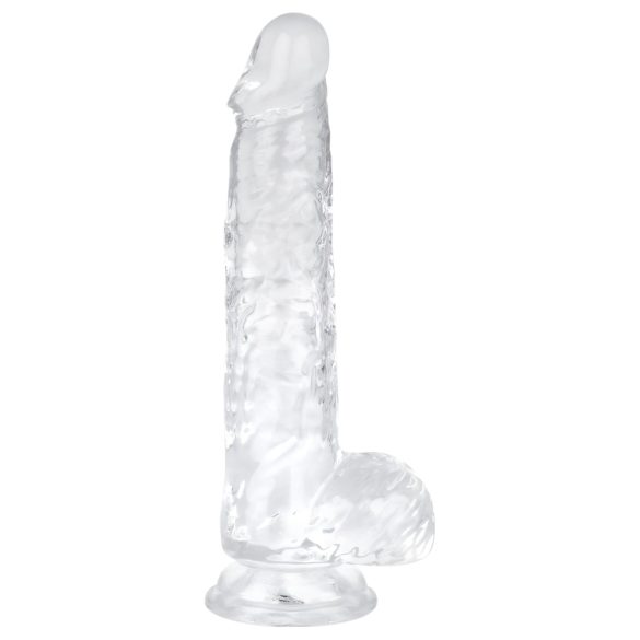 EasyToys - dildo met ballen - 13,5cm - transparant