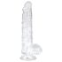 EasyToys - dildo met ballen - 13,5cm - transparant