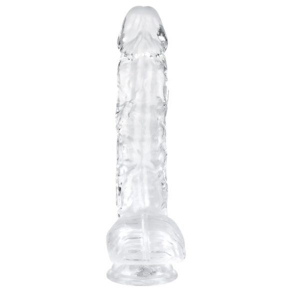 EasyToys - dildo met ballen - 13,5cm - transparant