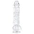 EasyToys - dildo met ballen - 13,5cm - transparant