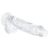 EasyToys - dildo met ballen - 13,5cm - transparant