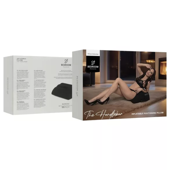 Bedroom Fantasies - opblaasbaar seksspeelkussen met handgrepen - zwart