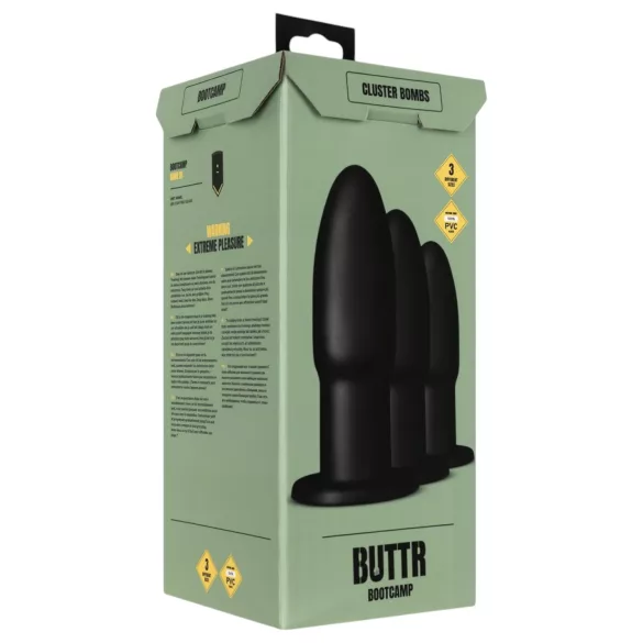 BUTTR - buttplug trainer set - anal training - siliconen - zwart