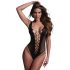 Christine - diep uitgesneden net body - (zwart) - XS-XL