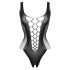 Christine - diep uitgesneden net body - (zwart) - XS-XL