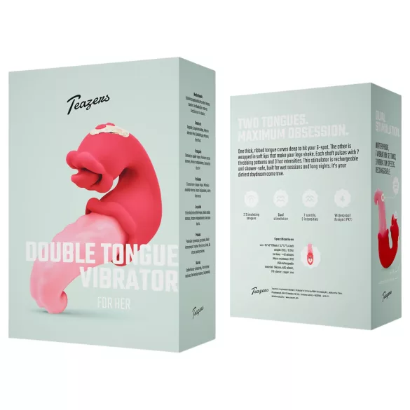 Teazers - dubbele tong vibrator - siliconen - roze