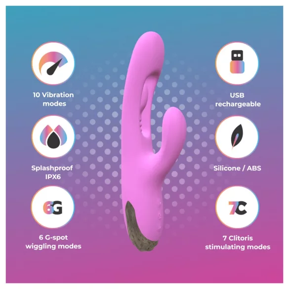 Good Vibes Only - klitorale vibrator met bewegende vinger (paars)