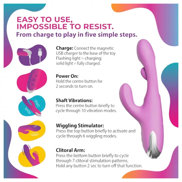 Good Vibes Only - klitorale vibrator met bewegende vinger (paars)