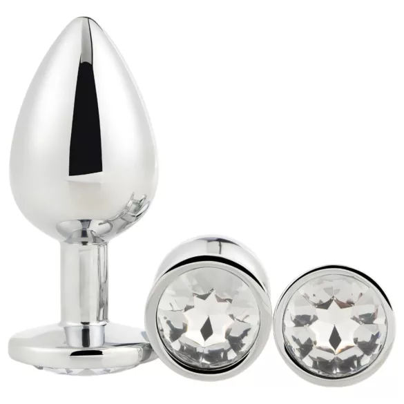 Gleaming Love - anaal plug set - 3 delig - zilver