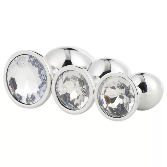 Gleaming Love - anaal plug set - 3 delig - zilver