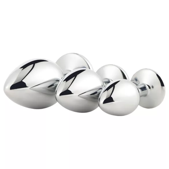 Gleaming Love - anaal plug set - 3 delig - zilver