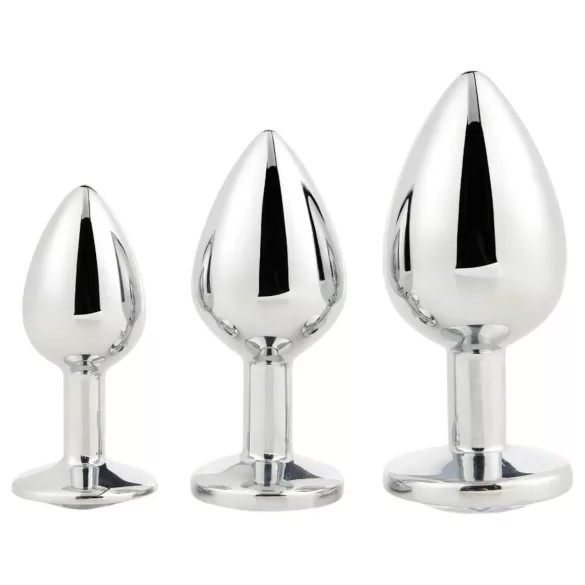 Gleaming Love - anaal plug set - 3 delig - zilver