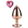 Gleaming Love - aluminium buttplug met hartvormige steen - roze goud