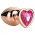 Gleaming Love - aluminium buttplug met hartvormige steen - roze goud