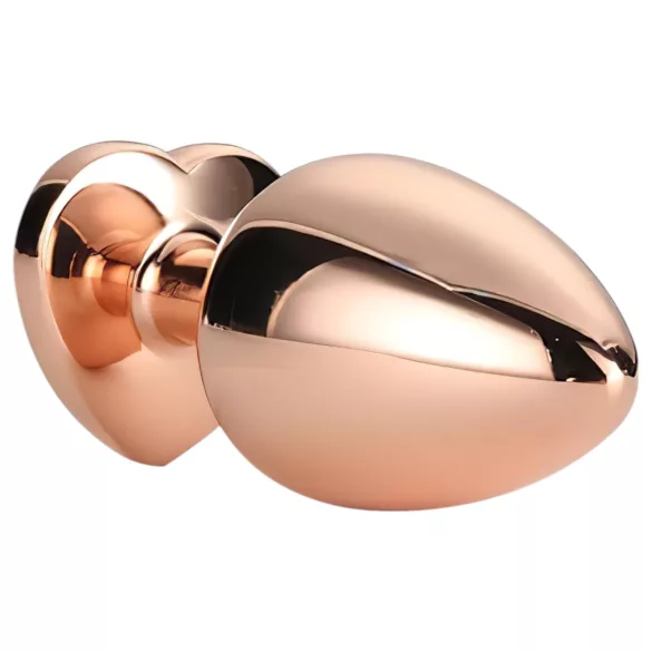 Gleaming Love - aluminium buttplug met hartvormige steen - roze goud