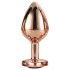 Gleaming Love - buttplug aluminium hartvormige steen - M - roségoud