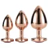 Gleaming Love - anaal plug set - hartvorm - rosegoud - 3 stuks