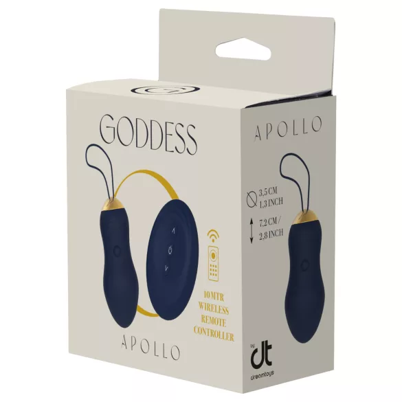 Goddess - draagbaar vibratie-ei met afstandsbediening (donkerblauw)