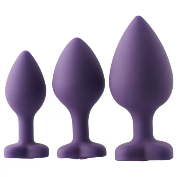 Flirts - anale training set - set van 3 buttplugs - siliconen paars