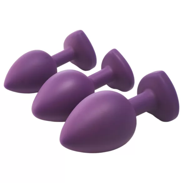 Flirts - anale training set - set van 3 buttplugs - siliconen paars
