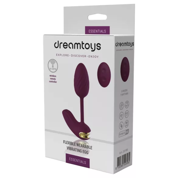 Dreamtoys Essentials - draagbaar, buigzaam vibratie-ei (paars)