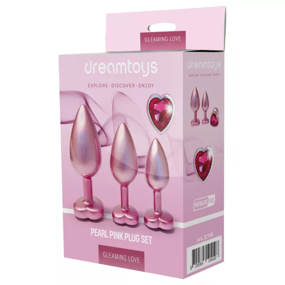 Dreamtoys Gleaming Love - hartvormige buttplugset (roze)