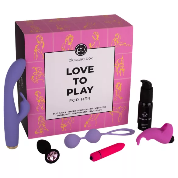 Pleasure Box Love to Play - vibrator set - 6-delig - roze-paars