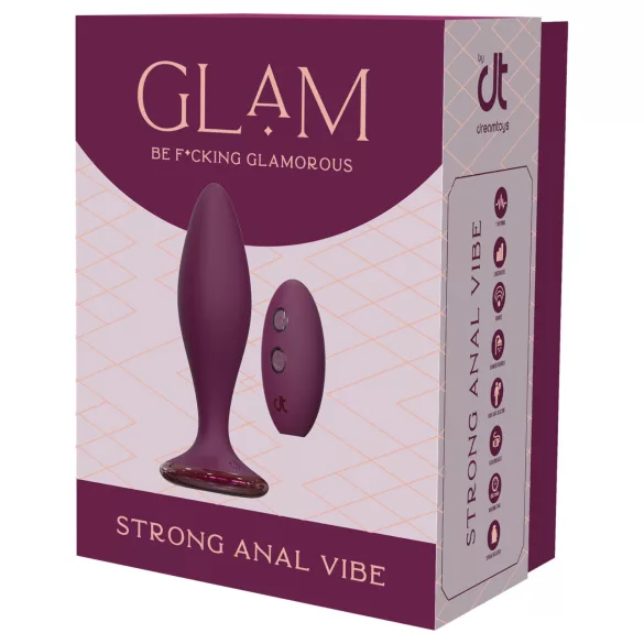 Glam - anale vibrator met afstandsbediening (paars)
