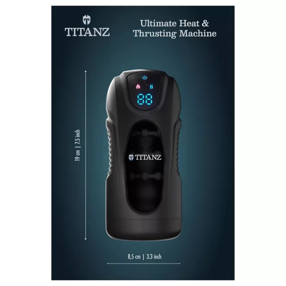 Titanz Ultimate Heat & Thrusting - automatische masturbator (zwart)