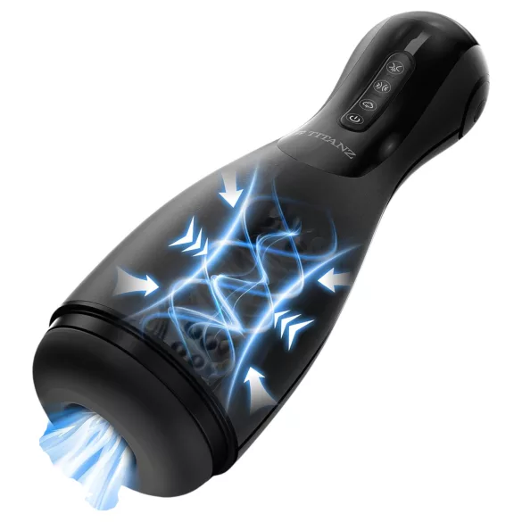 Titanz Ultimate Squeeze & Suck - automatische masturbator (zwart)