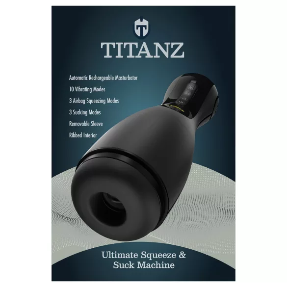 Titanz Ultimate Squeeze & Suck - automatische masturbator (zwart)