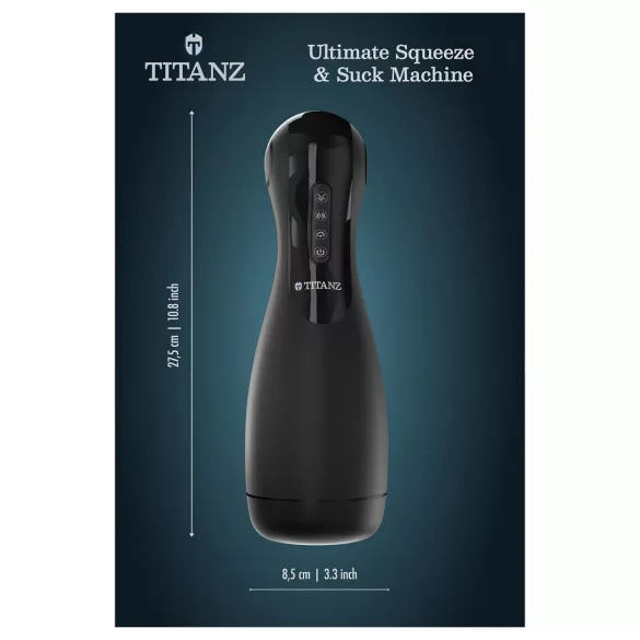 Titanz Ultimate Squeeze & Suck - automatische masturbator (zwart)
