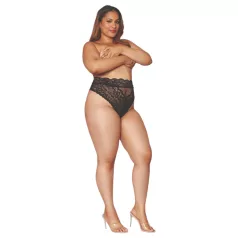 Dreamgirls - hoge taille slip - kant - zwart - 2XL