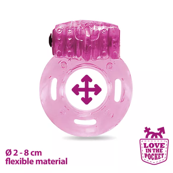Love in the Pocket - vibrerende penisring - eenmalig gebruik - roze